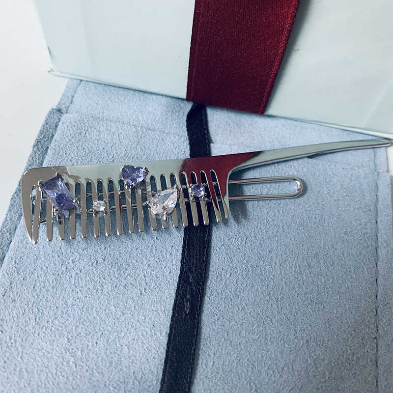 Hair Rubber Bands HEF jewelry Barbie dream comb hairpin female Chen Dali same style side clip hairpin 925 Silver, Pink
