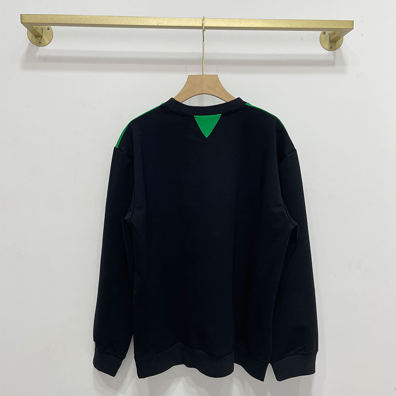 2021 Autumn Round Neck Hoodies Green Contrast Loose Slim Trend Top Women's Coat