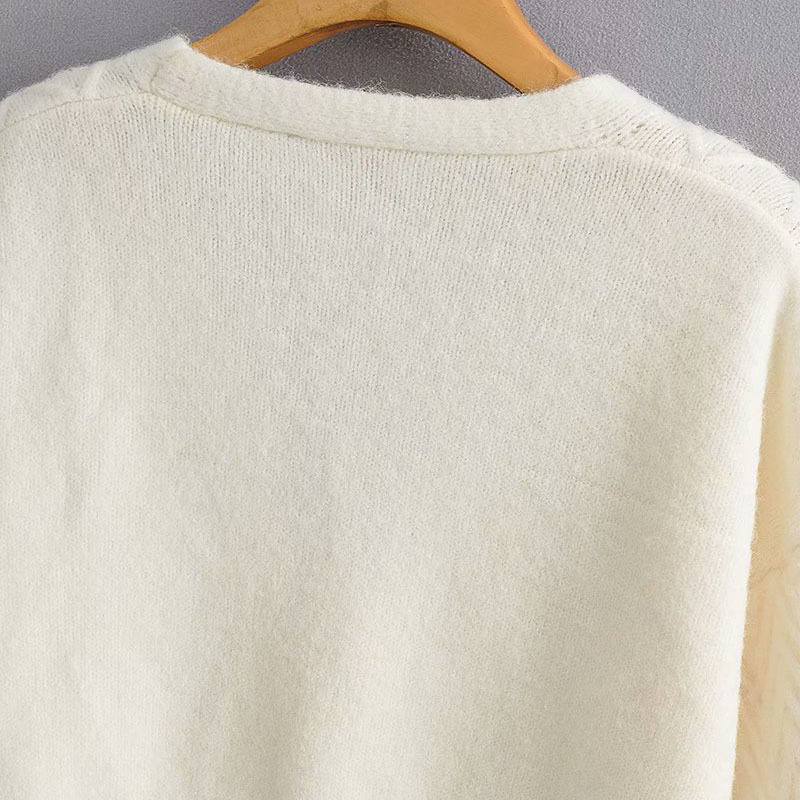 French Retro V-neck Single-breasted Thin Section Female Cardigan Loose Short Solid Color Long Sleeve Chic Women's Sweater 210507