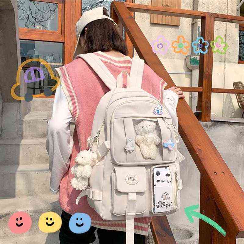 Japanese High School Girls Backpack School Bags For Teenage Girls Multipockets New 2021 Backpack Women Mochila Feminina Bags Y1105