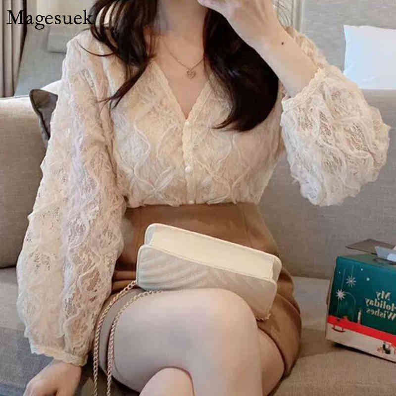 Korean Fashion V Neck Button Lace Shirt Woman Spring Long Sleeve Chic Elegant Blouses Women Casual Lady Tops Blusas Mujer 13921 210518, Black
Korean Fashion V Neck Button Lace Shirt Woman Spring Long Sleeve Chic Elegant Blouses Women Casual Lady Tops Blusas Mujer 13921 210518, Black