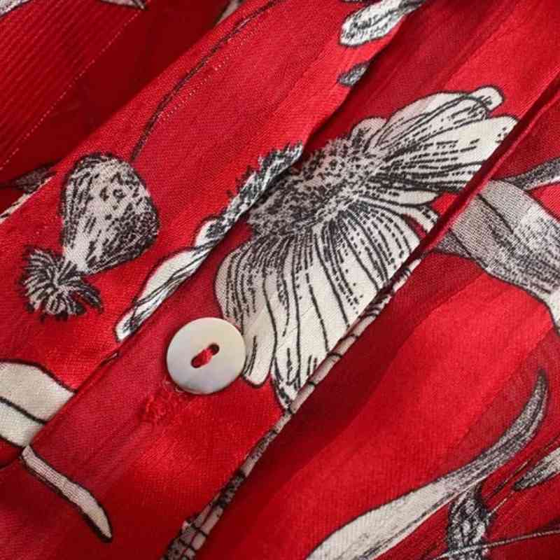 Women Floral Printing Bow Tie Loose Shirts Female Long Sleeve Blouses Casual Lady Tops Blusas S8178 210430