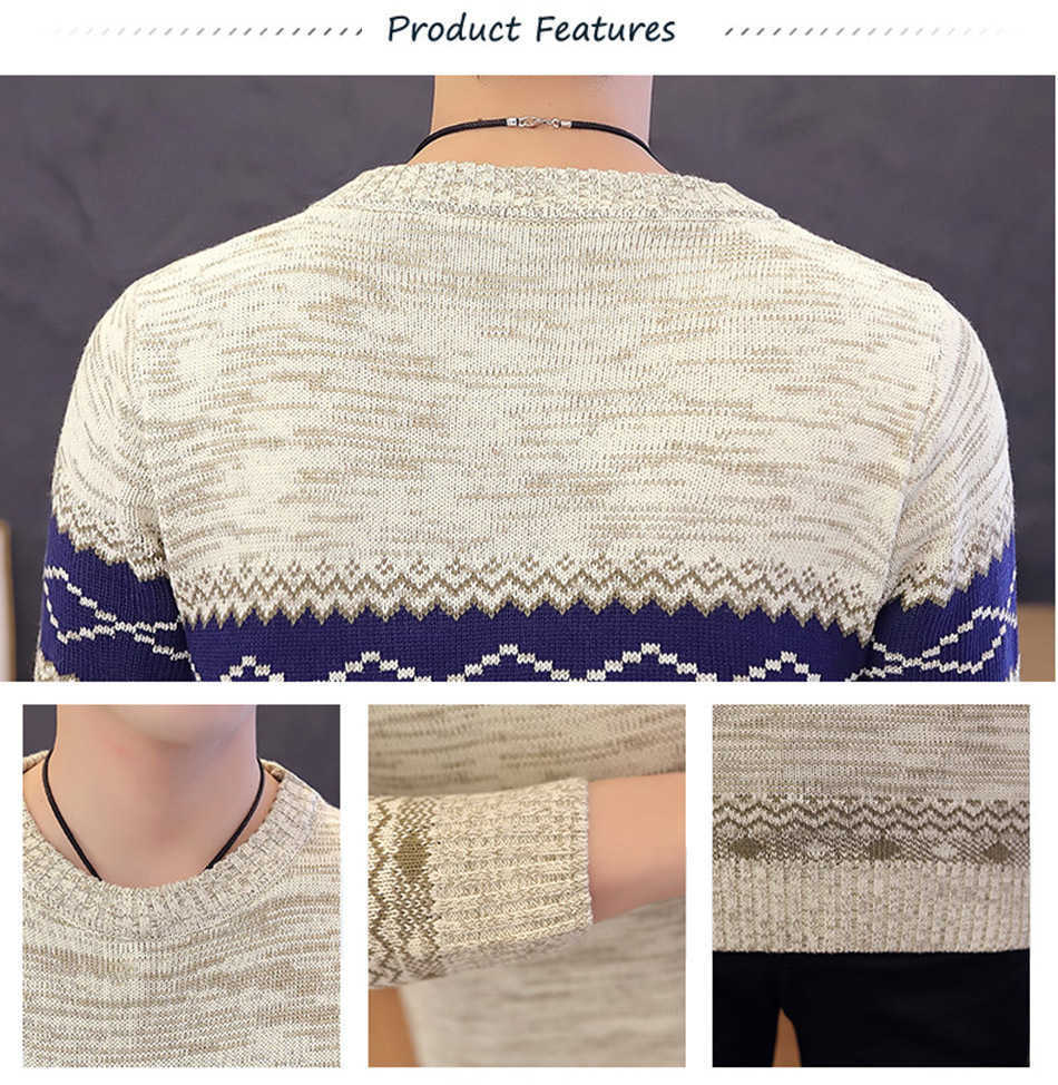 Korea Grey Sweaters And Pullovers Men Long Sleeve Knitted Sweater High Quality Winter Pullovers Homme Warm Navy Coat 3xl est 210818