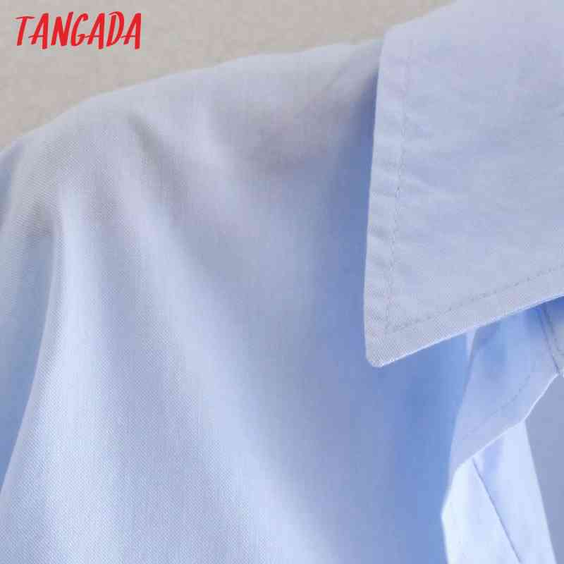 Women Fashion Blue Casual Loose Shirts Lady Long Sleeve Business Blouse Chic Female Blusas Tops XN322 210416