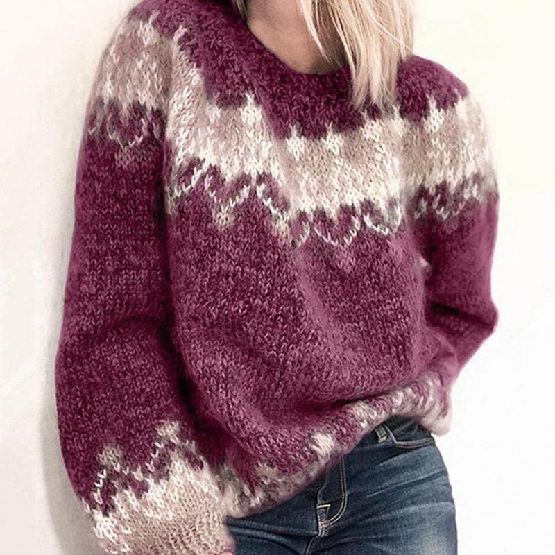 Women's Sweaters Loose Knitted Sweater O-Neck Long Sleeve Autumn Winter Ethnic Pattern Print Jacquard Women Streetwear Casual Pullover, White;black
Women's Sweaters Loose Knitted Sweater O-Neck Long Sleeve Autumn Winter Ethnic Pattern Print Jacquard Women Streetwear Casual Pullover, White;black