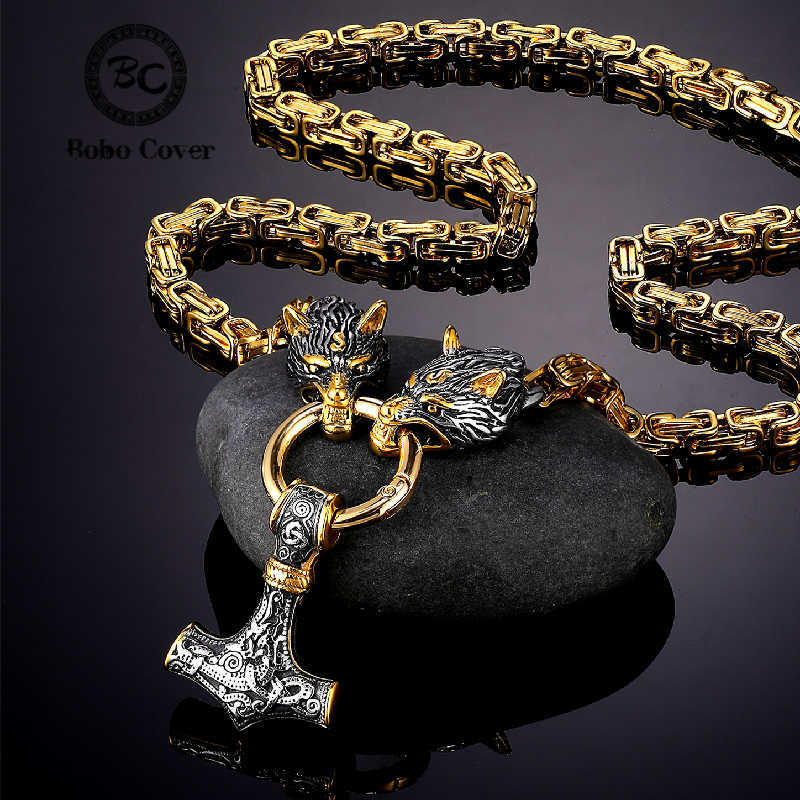 Viking Odin Thunder Hammer Wolf Head Necklaces Vegvisir Amulet MJOLNIR Pendant Norse Runes Anchor Titanium Steel Chain Jewelry X0707
Viking Odin Thunder Hammer Wolf Head Necklaces Vegvisir Amulet MJOLNIR Pendant Norse Runes Anchor Titanium Steel Chain Jewelry X0707