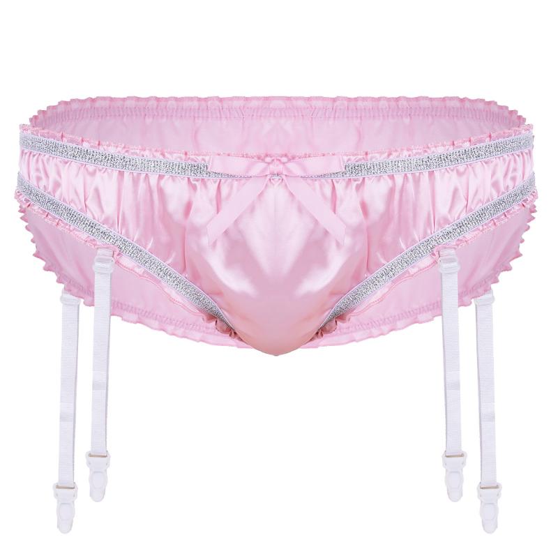 Underpants Men Sexy Lingerie Bras Top Shiny Stretchy Satin Ruffled Sissy Triangle Briefs Underwear Panties With Plastic Garters Nightwear, Black
Underpants Men Sexy Lingerie Bras Top Shiny Stretchy Satin Ruffled Sissy Triangle Briefs Underwear Panties With Plastic Garters Nightwear, Black