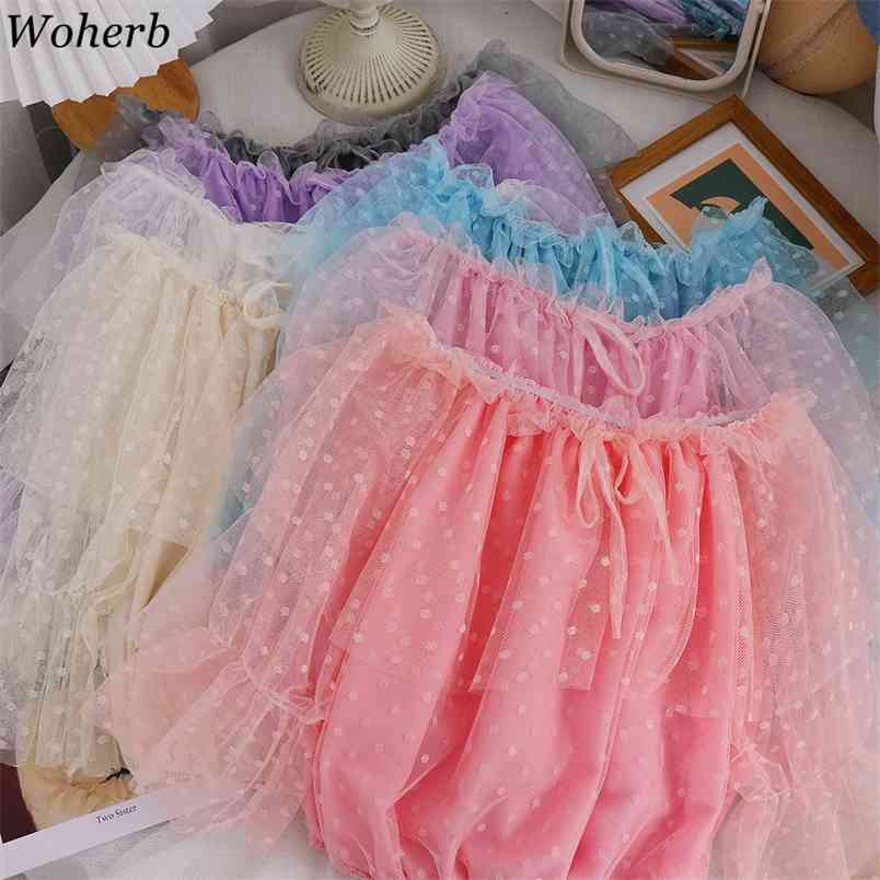Korean Chic Sweet Crop Blouse Women Elegant Mesh Shirt Polka Dot Ruffle Blusas Female Spring Summer Blouses 210519, Pink
Korean Chic Sweet Crop Blouse Women Elegant Mesh Shirt Polka Dot Ruffle Blusas Female Spring Summer Blouses 210519, Pink
