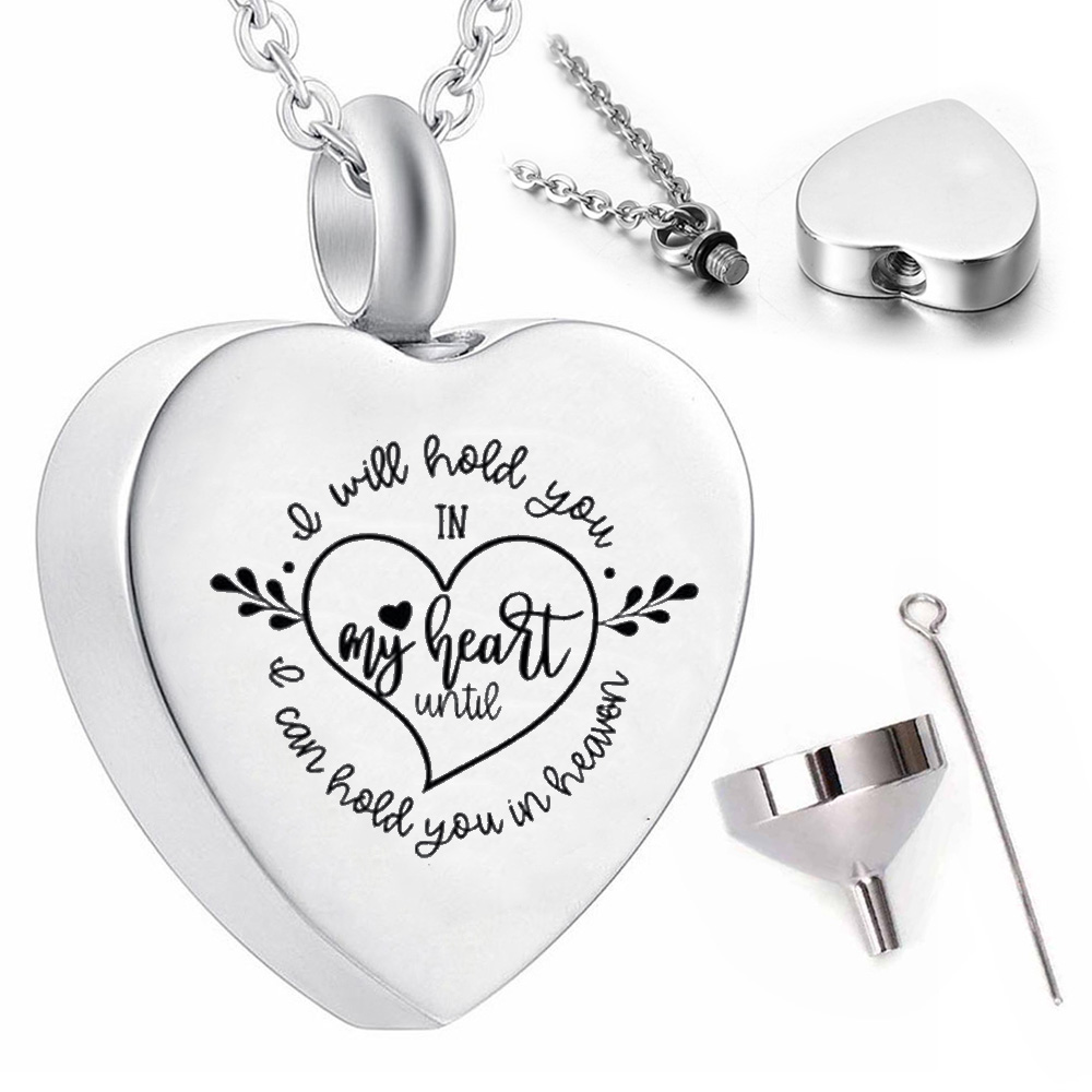 Fashionable heart shaped stainless steel pendant necklace cremation jewelry keepsake
Fashionable heart shaped stainless steel pendant necklace cremation jewelry keepsake