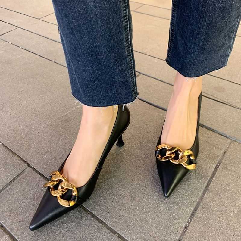 ALLBITEFO golden chain design soft genuine leather women heels shoes pointed toe stiletto fashion party wedding shoes high heels 210611, As picture
ALLBITEFO golden chain design soft genuine leather women heels shoes pointed toe stiletto fashion party wedding shoes high heels 210611, As picture