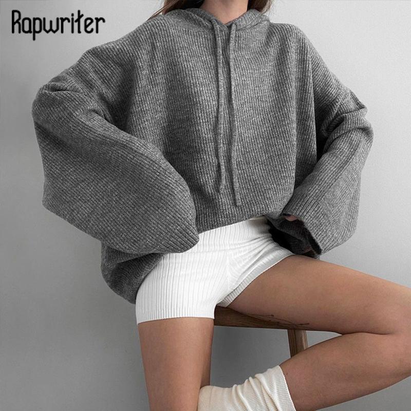 Women's Sweaters Rapwriter Casual Gray Sweater Soild Basic Oversized Tops For Women Harajuku Hooded Pullover Female Knitted Jumpers Streetwe, White;black
Women's Sweaters Rapwriter Casual Gray Sweater Soild Basic Oversized Tops For Women Harajuku Hooded Pullover Female Knitted Jumpers Streetwe, White;black