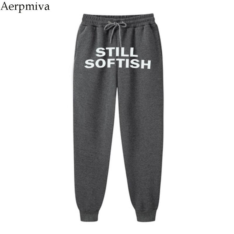 Women Men Fashion Quality Fleece Trousers STILL SOFTISH Jogging Pants Hip Hop Streetwear SweatpantS Men's