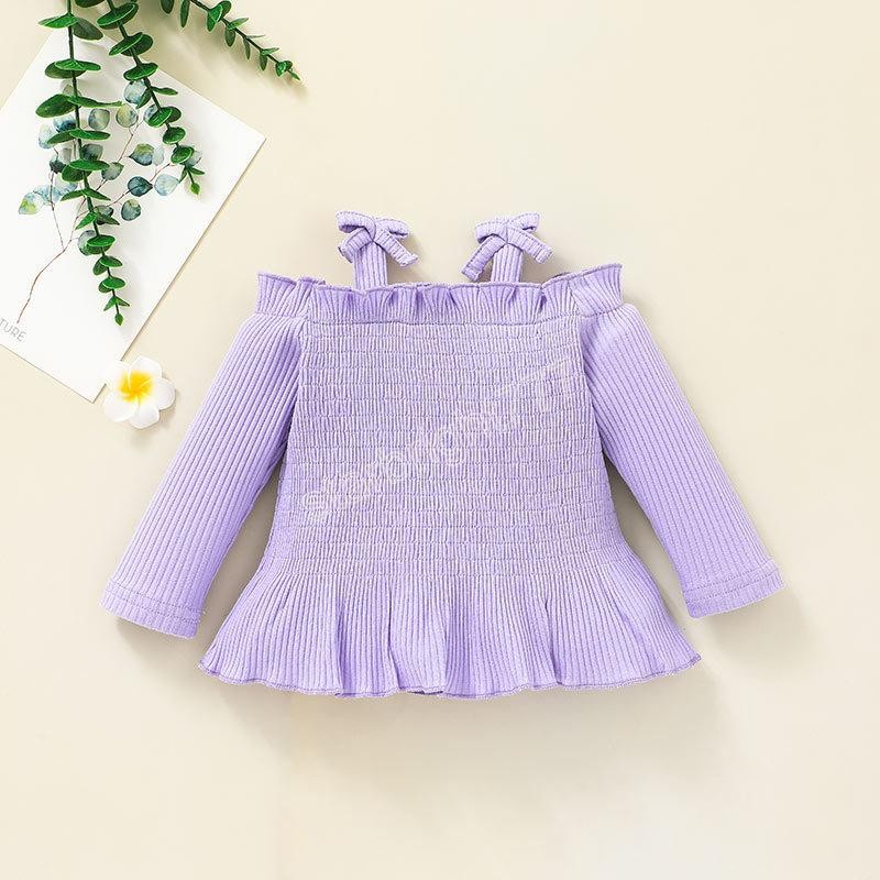 Baby Girls Clothing Set Brace Tops+Trousers Fall Kids Boutique Clothes 0-2T Infant Toddlers Long Sleeves Suits Fashion