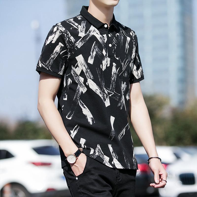 Men's Polos Short Sleeve Lapel T-shirt 2021 Summer Slim Camouflage Shirt Korean Half, Black
Men's Polos Short Sleeve Lapel T-shirt 2021 Summer Slim Camouflage Shirt Korean Half, Black