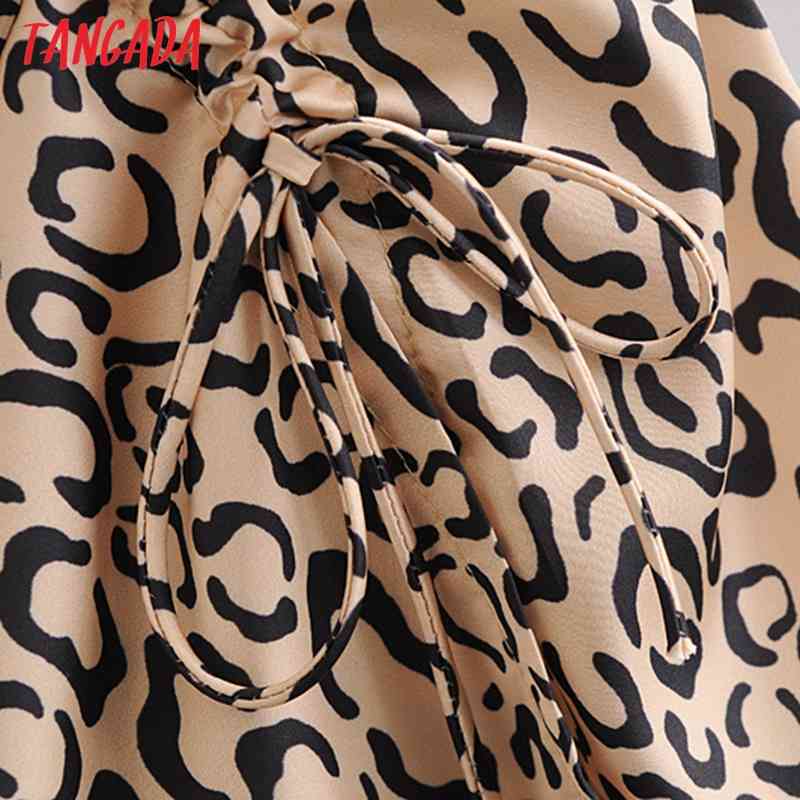 Women Leopard Pleated Midi Skirt Faldas Mujer Vintage Side Zipper Ladies Elegant Chic Mid Calf Skirts 4D3 210416