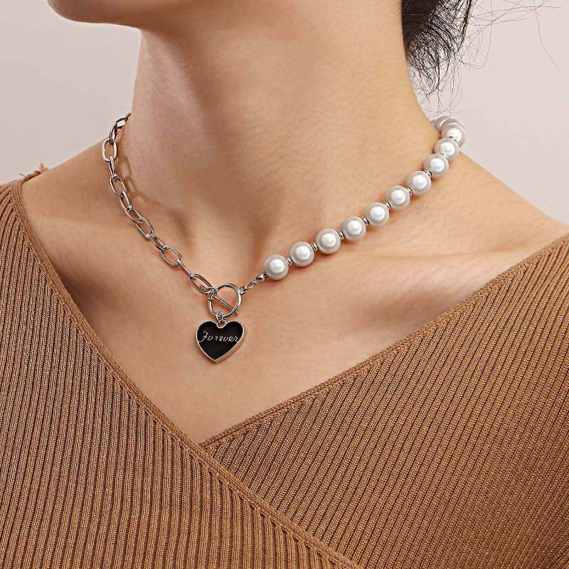 Pendant Necklaces Fashion Love Heart Pearl Chain For Women Girl Silver Clavicle Design Jewelry INS Birthday Party Gift
Pendant Necklaces Fashion Love Heart Pearl Chain For Women Girl Silver Clavicle Design Jewelry INS Birthday Party Gift