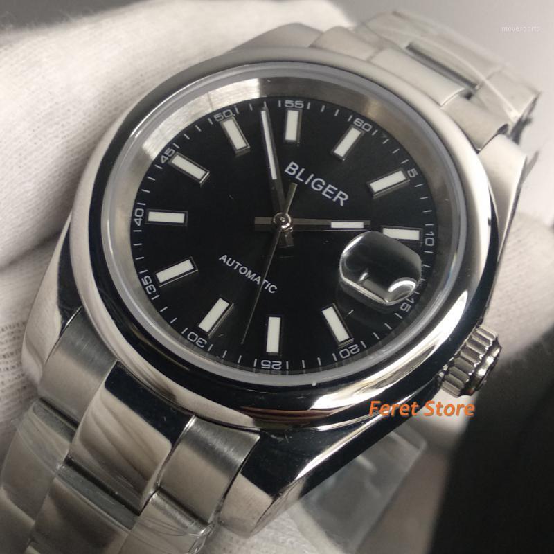 39mm Sterile Men's Watches Steel Case Luminous Dial Hand Sapphire Glass Black Mechanical Automatic Movement Wristwatches, Bliger logo
39mm Sterile Men's Watches Steel Case Luminous Dial Hand Sapphire Glass Black Mechanical Automatic Movement Wristwatches, Bliger logo