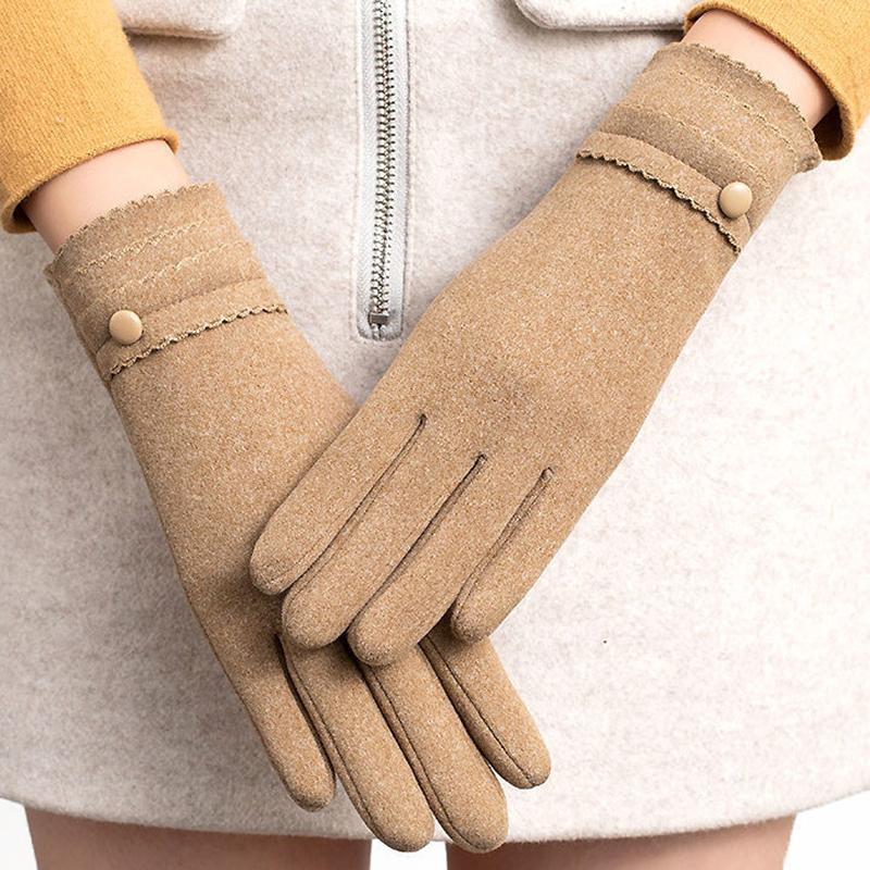 Five Fingers Gloves Korean Women Lace Button Full Finger Touch Screen Driving Winter Plus Velvet Thick Cold Outdoor Riding Warm Mittens R66
Five Fingers Gloves Korean Women Lace Button Full Finger Touch Screen Driving Winter Plus Velvet Thick Cold Outdoor Riding Warm Mittens R66
