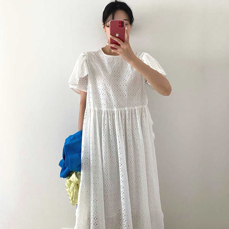 Korejpaa Women Dress Summer Korean Gentle Elegant Solid Color O Neck Openwork Lace Crochet Ruffled Fly Sleeve Long Vestido 210526, Black
Korejpaa Women Dress Summer Korean Gentle Elegant Solid Color O Neck Openwork Lace Crochet Ruffled Fly Sleeve Long Vestido 210526, Black