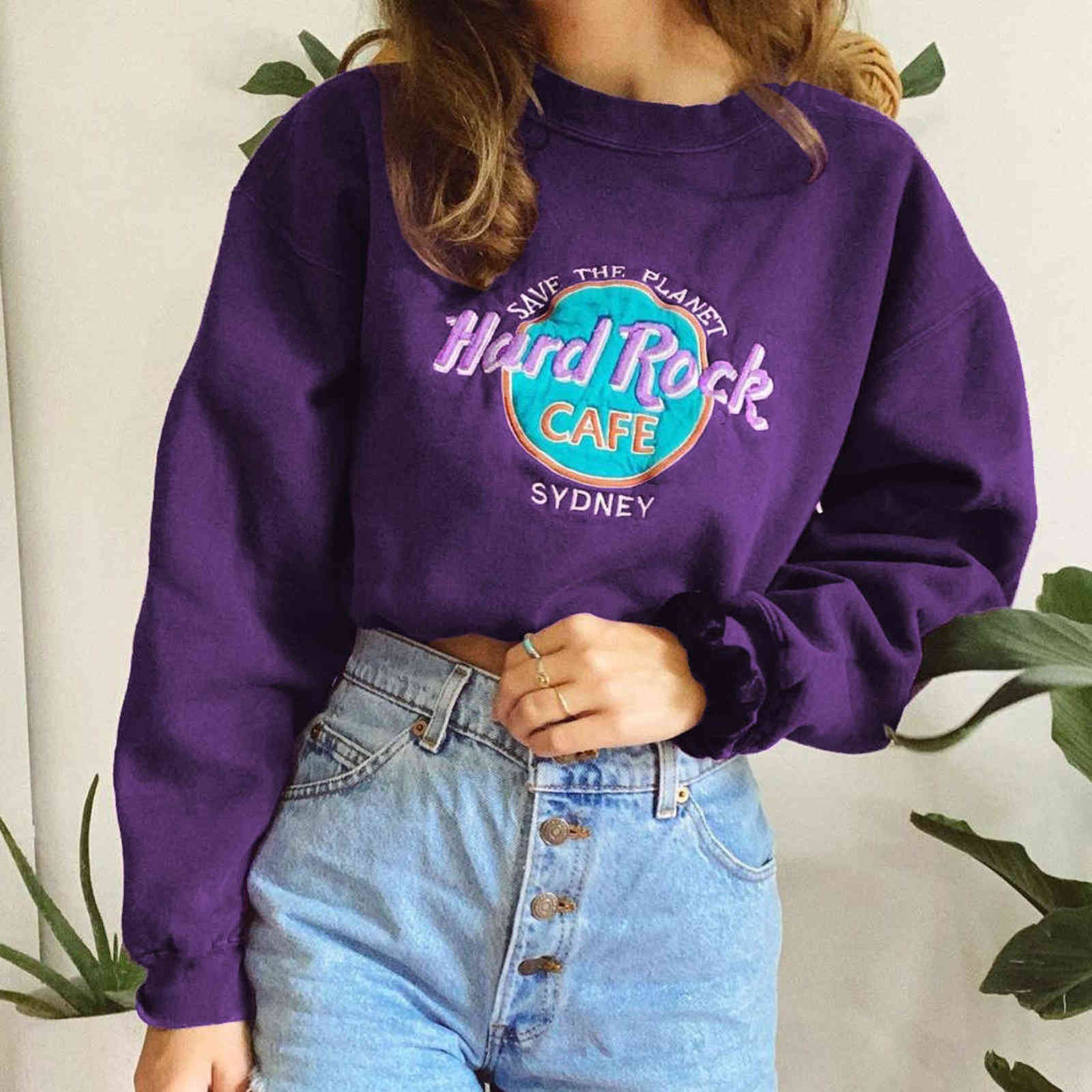 Vintage Top Streetwear Printed Sweatshirt Women's Oversized Hoodie Winter Pullover Women's Tops Teen Clothes women fashion 211109