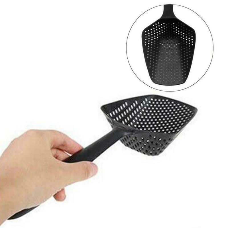 1 PC Kitchen Nylon Soup Spoon Ladle Anti-scald Skimmer Strainer Fry Food Mesh Portable Filter Home Kitchen Accessories
