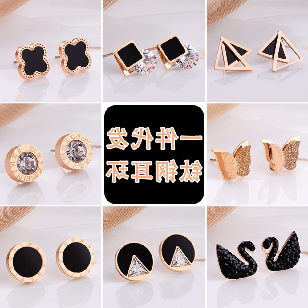 earrings Korean temperament net red Fashion titanium steel allergy clover earrings female Earrings, Golden
earrings Korean temperament net red Fashion titanium steel allergy clover earrings female Earrings, Golden