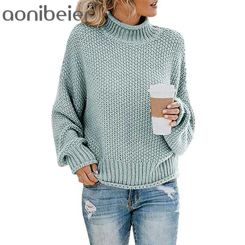 Aonobeier Coarse Yarn Knitted Women Turtleneck Sweater Autumn Winter Ladies Long Sleeve Pullover Casual Loose Female Jumper 210604, Black
Aonobeier Coarse Yarn Knitted Women Turtleneck Sweater Autumn Winter Ladies Long Sleeve Pullover Casual Loose Female Jumper 210604, Black