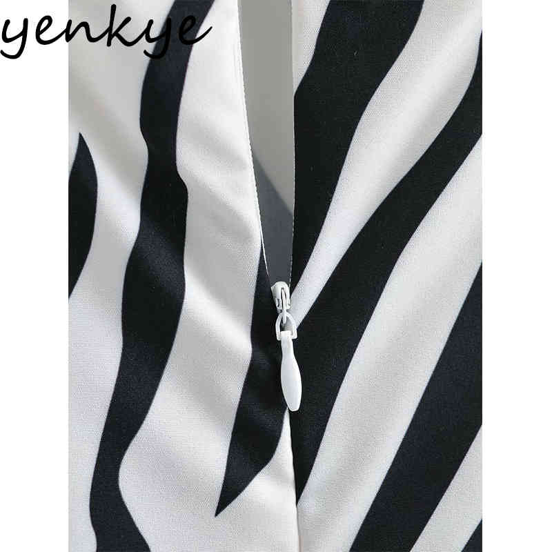 Vintage Zebra Striped Sling Sexy Dress Women V Neck High Waist A-line Casual Long Female Summer Night Out Vestido 210430