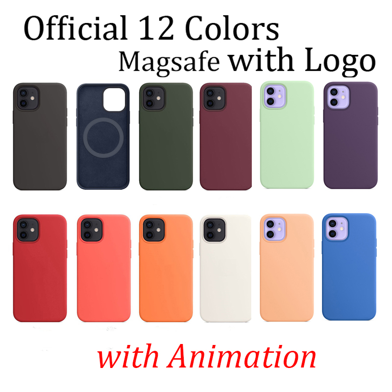 Official Magsafe Silicone Phone Cases with Animation for iPhone 12 Mini Pro Max Back Cover Case Logo Retail Box
Official Magsafe Silicone Phone Cases with Animation for iPhone 12 Mini Pro Max Back Cover Case Logo Retail Box