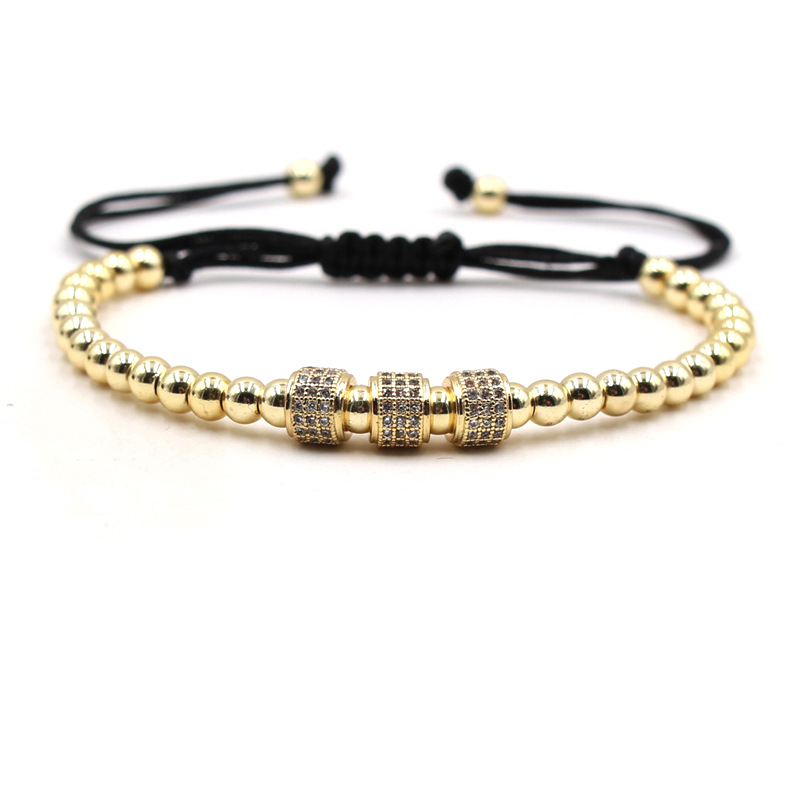 8MM Hand-Made Braided Crystal Beaded Crown Bracelet for Men Woman Adjustable Length Wristband Stainless Steel Jewelry1