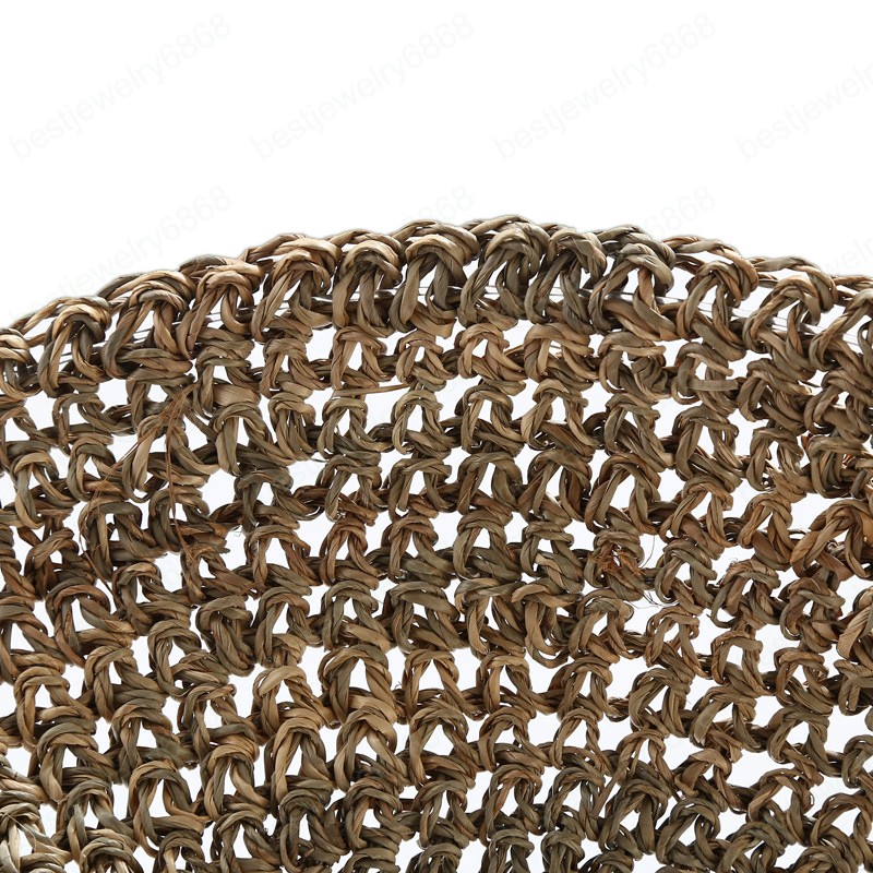 Spring Summer Bucket hat Woman Hand crochet Hats Fashion Women Beach Sun Cap Floppy Foldable Wide-brimmed Straw Hat