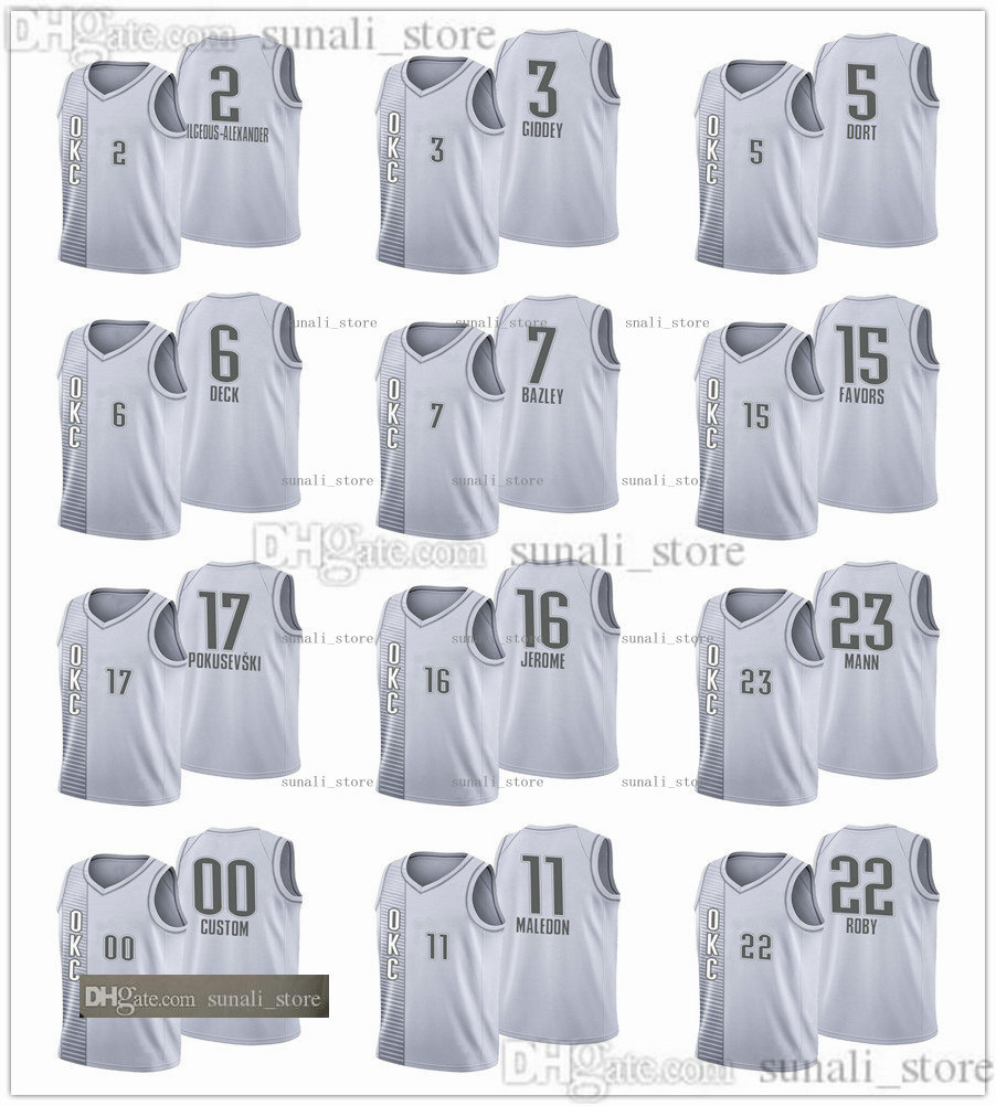 75th Anniversary 2022 City Grey Basketball 2 Shai Gilgeous-Alexander Jerseys 17 Aleksej Pokusevski 5 Luguentz Dort 3 Josh Giddey Derrick Favors Gabriel Deck Muscala, Gray
75th Anniversary 2022 City Grey Basketball 2 Shai Gilgeous-Alexander Jerseys 17 Aleksej Pokusevski 5 Luguentz Dort 3 Josh Giddey Derrick Favors Gabriel Deck Muscala, Gray