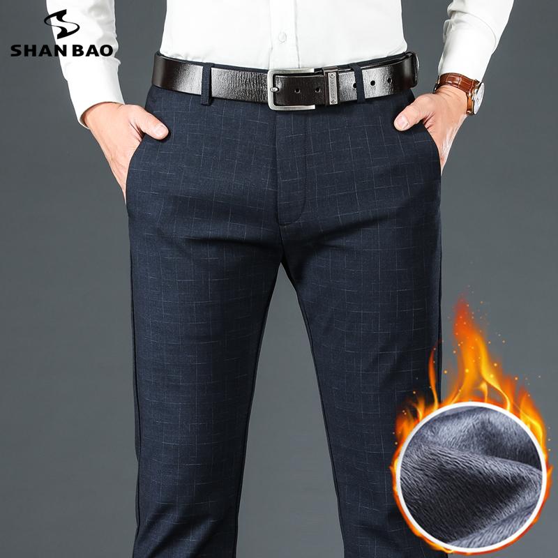 Men's Pants SHAN BAO Winter Brand Fleece Thick Warm Fit Straight Plaid Classic Business Casual Office High-waist Slim Trousers, Black
Men's Pants SHAN BAO Winter Brand Fleece Thick Warm Fit Straight Plaid Classic Business Casual Office High-waist Slim Trousers, Black