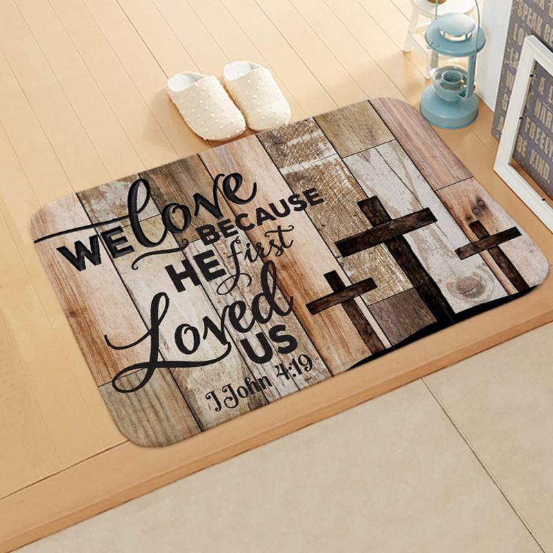 40x60cm Vintage Printed Entrance Welcome Doormat Floor Rug Absorbent Bath Mat Non-Slip Bedroom Carpet Living Room Kitchen Decor Carpets