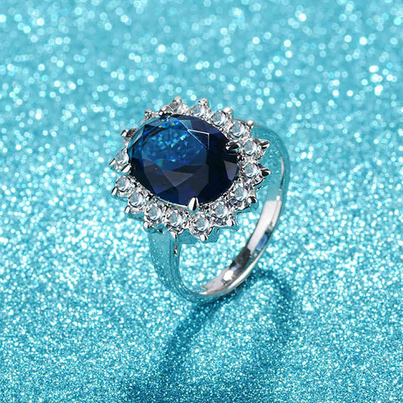 Cellacity Oval Sapphire Rings for Women Trendy Silver 925 Fine Jewelry with Gemstones Flower Shaped Female Engagement Ring Gifts