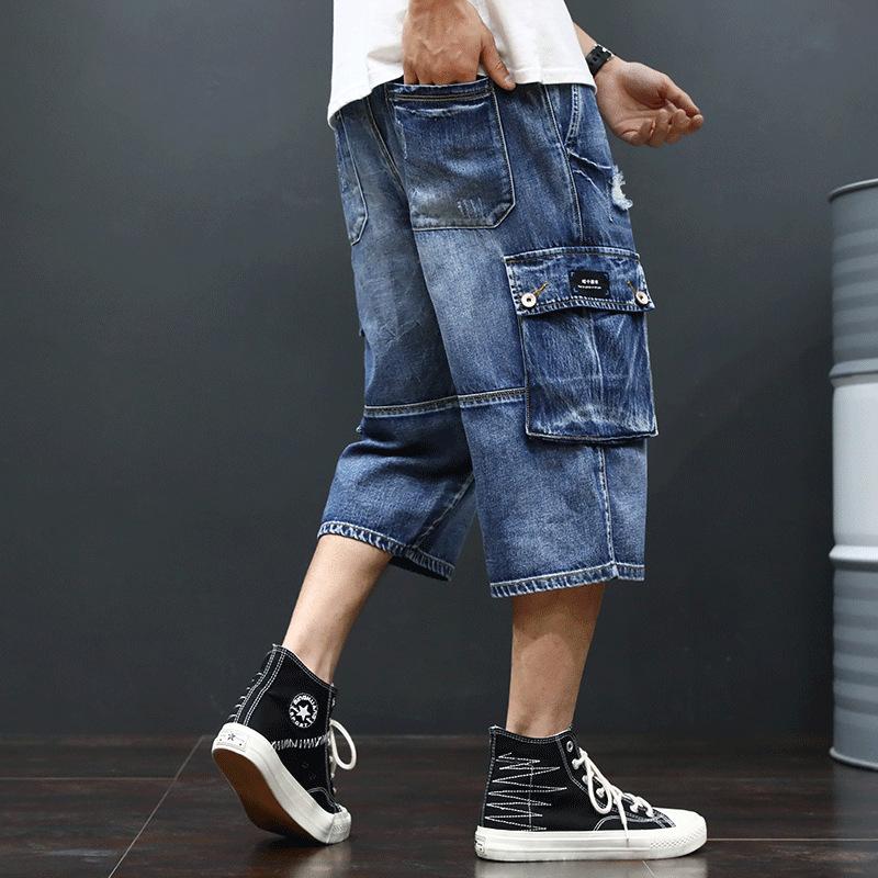 Men' Jeans Denim Shorts 3/4 Men Hole Side Pockets Breeches Jean Destroyed Calf Pants Summer Destressed Trouser Male Style Cargo, 874 blue
Men' Jeans Denim Shorts 3/4 Men Hole Side Pockets Breeches Jean Destroyed Calf Pants Summer Destressed Trouser Male Style Cargo, 874 blue