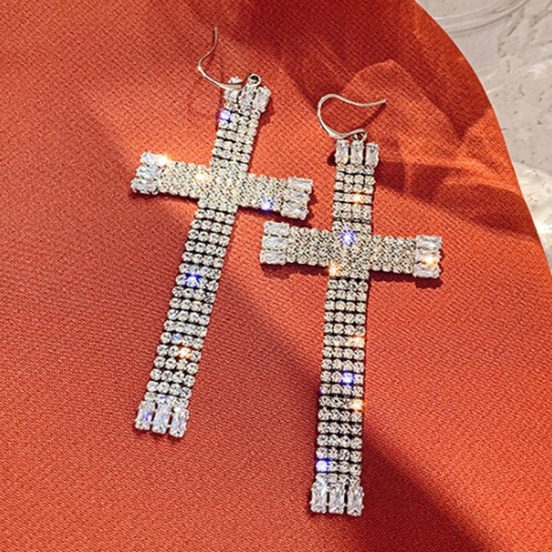 Dangle & Chandelier Women's Geometric Crystal Drop Earrings Oversized Cross Rhinestone Pendant Personality Party Jewelry
Dangle & Chandelier Women's Geometric Crystal Drop Earrings Oversized Cross Rhinestone Pendant Personality Party Jewelry