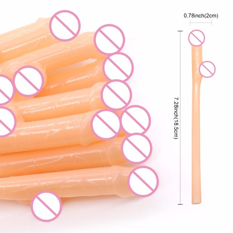 Party Decoration 10 Pcs Drinking Penis Straws Bride Shower Sexy Hen Night Willy Novelty Nude Straw For Bar Bachelorette Supplies