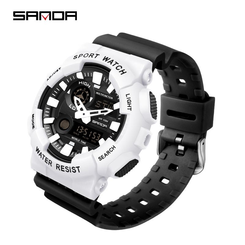 Wristwatches Digital Watch Swimming 50M Waterproof SANDA LED Watches Timing Week Display Alarm Clock Men Sports Relogio, Red 
Wristwatches Digital Watch Swimming 50M Waterproof SANDA LED Watches Timing Week Display Alarm Clock Men Sports Relogio, Red