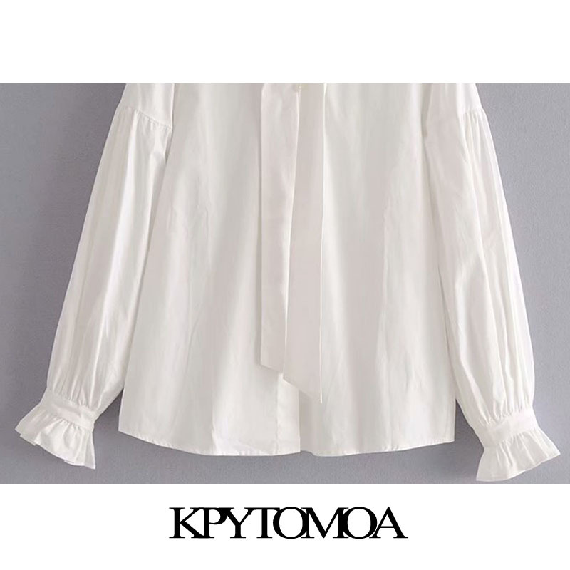 Women Fashion With Bow Tied Loose Soft Touch Blouses Long Sleeve Button-up Female Shirts Chic Tops 210420