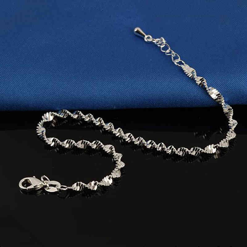 Fashion Twisted Weave Chain For Women Anklet 925 Sterling Silver Anklets Bracelet For Women Foot Jewelry Anklet On Foot 210507