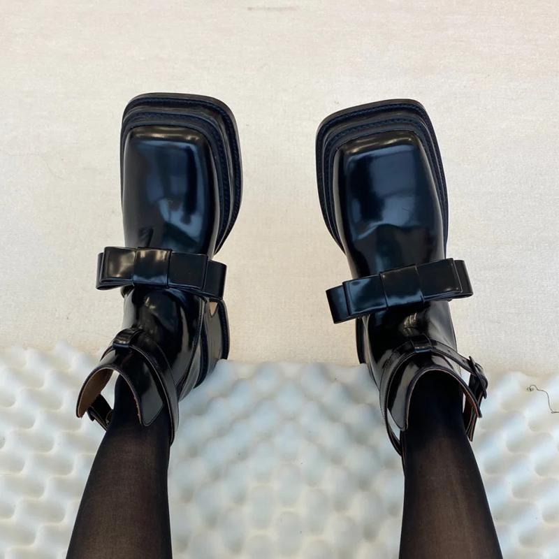 Hot Sale-Boots FONBERRY Black Punk Bowtie Chunky Platform Motorcycle Women Brand Design Square Toe Patent Leather High Heel Ankle
Hot Sale-Boots FONBERRY Black Punk Bowtie Chunky Platform Motorcycle Women Brand Design Square Toe Patent Leather High Heel Ankle