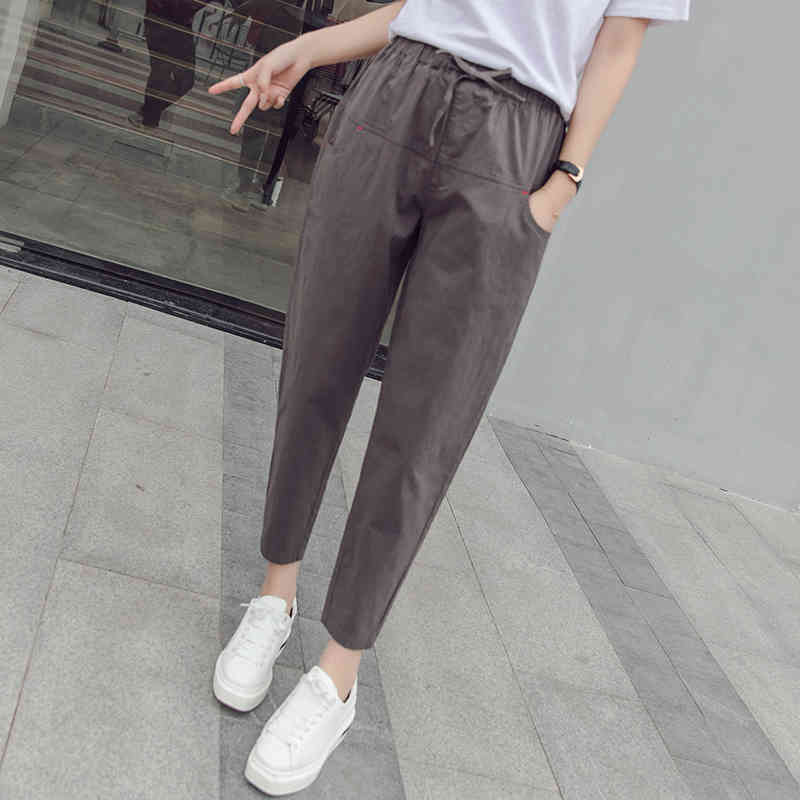 fashion female Harlan trousers plus size loose solid simple casual style women clothing 0652 40 210506