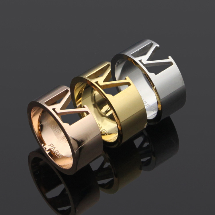 Fashion Jewelry letter band rings bague for Man lady women Party lovers gift engagement jewelrys