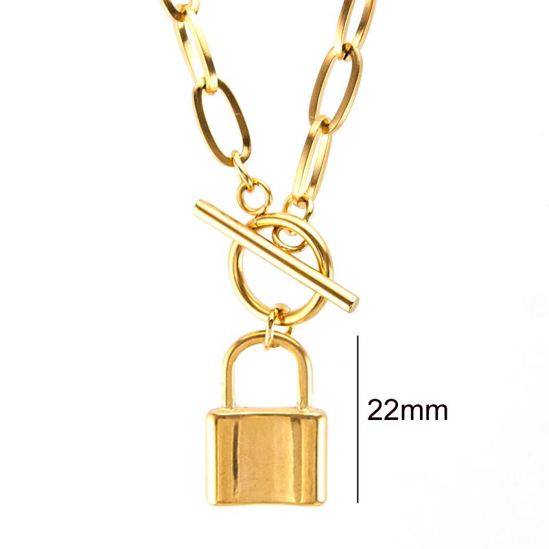 Pendant Necklaces Stainless Steel WOMEN Lock NECKLACE Lucky Coin Long CHOKER GOLD COLOR Toggle Collares De Moda Boho Jewelry Collier Gift
Pendant Necklaces Stainless Steel WOMEN Lock NECKLACE Lucky Coin Long CHOKER GOLD COLOR Toggle Collares De Moda Boho Jewelry Collier Gift