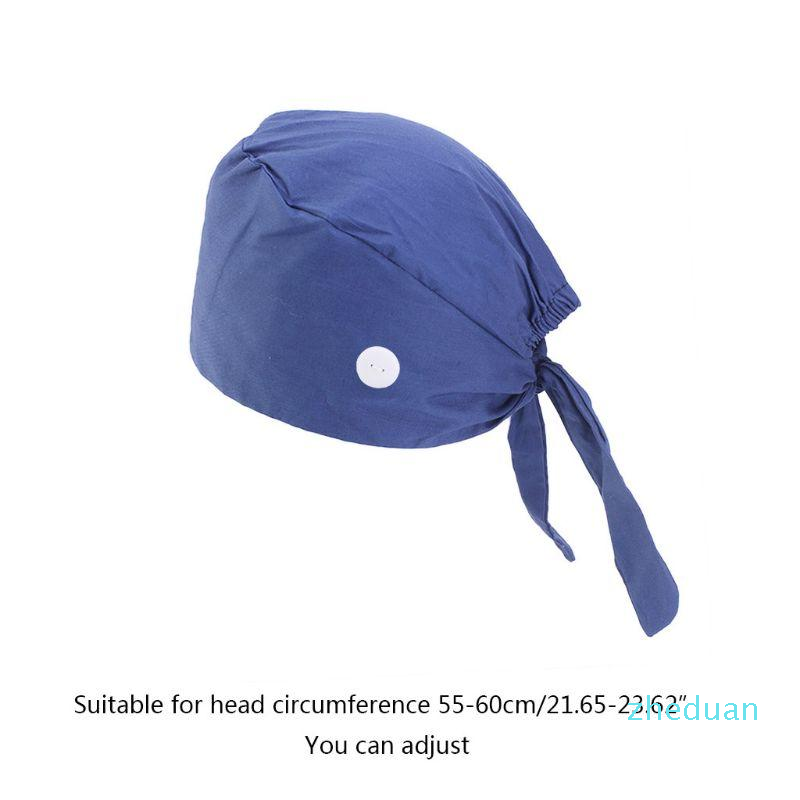 Beanies Working Scrub Cap Button Sweatband Star Paisley Floral Tie Back Bouffant Hat