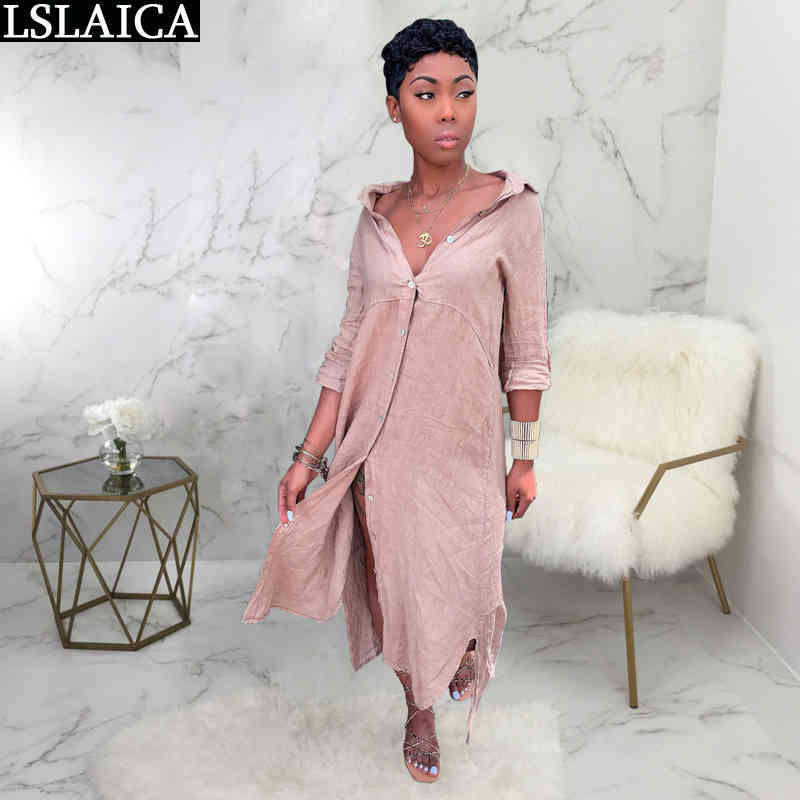 Woman Dress Long Sleeve Solid Loose Shirt Collar Summer Button Elegant Fashion es Women Streetwear Vestido De Mujer 210520, Pink
Woman Dress Long Sleeve Solid Loose Shirt Collar Summer Button Elegant Fashion es Women Streetwear Vestido De Mujer 210520, Pink