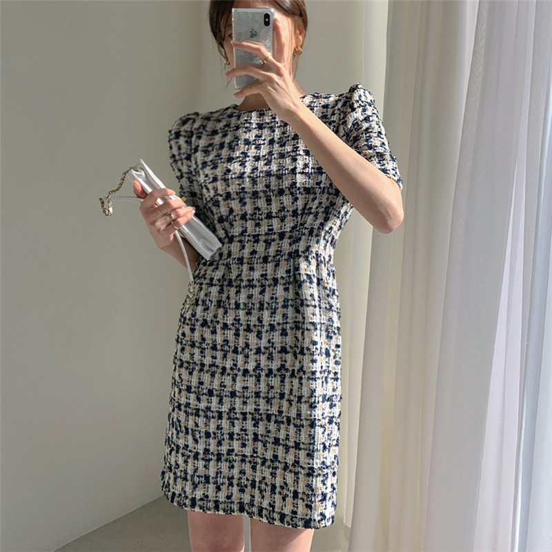 A-line Short Dress Women's Spring Sexy Sweet OL Women Retro Waist-Controlled Thin Mini Dresses Vestidos 210421