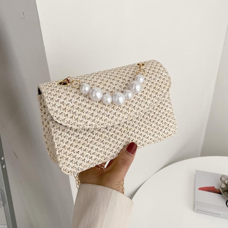 Evening Bags Fashion Women Straw Woven Pure Color Shoulder Crossbody Messenger Bag Casual Ladies Summer Beach Vacation Pearl Handbags Purse, White
Evening Bags Fashion Women Straw Woven Pure Color Shoulder Crossbody Messenger Bag Casual Ladies Summer Beach Vacation Pearl Handbags Purse, White