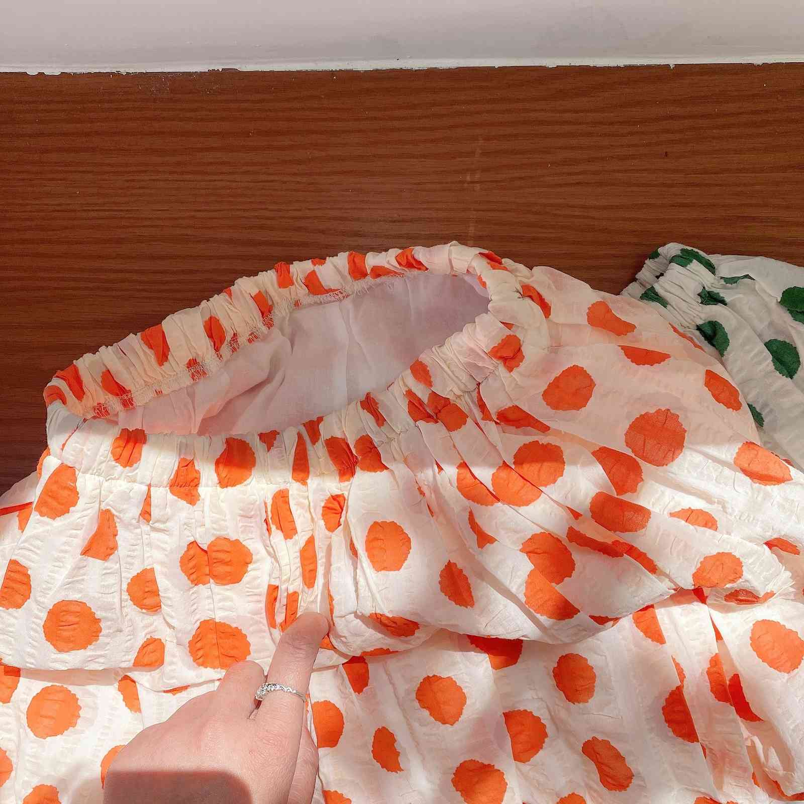 Summer girls fashion dot Ruffled lantern skirt Kids cute cool bubble baby girl casual clothes 210508